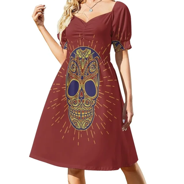Vestido de manga corta Golden rina vestido de noche para mujer ropa de mujer novedades de verano