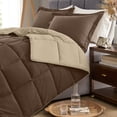 thumbnail image 2 of Juego de edredón Homelike Moment Queen Brown reversible de 3 piezas, 2 of 6
