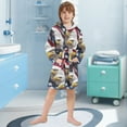 thumbnail image 5 of FORMRS Niños Bathrobe Unisex Hooded Robe Soft Plush Pajamas Sleepwear, Size 2-3T, American Eagle Pattern, 5 of 7