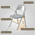 thumbnail image 4 of 4 Pack Folding Chairs,Metal Folding Chairs Steel Frame with Double Hinged for Office Wedding Party Patio Dinning Events,Grey, 4 of 14
