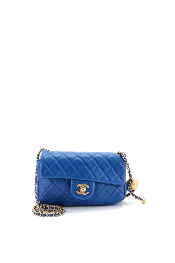 Pre-Owned Pearl Crush Flap Bag Quilted Lambskin Mini By Rebag