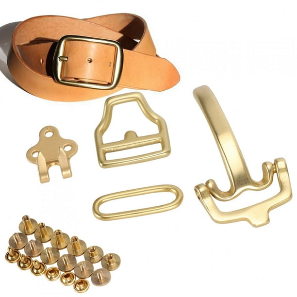 Dioche Brass Belt Buckles Hardware Pin Buckle Brass Assorted Multi-Purpose  Metal Buckles For Belts Men Cowboy Belt Decoration Accessories 