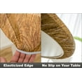 thumbnail image 4 of Rally Home Goods Indoor Outdoor Patio Round Fitted Vinyl Tablecloth, Flannel Backed & Elastic Edge, Oil & Waterproof Wipeable Cover, Cedar Wood Grain Pattern for 6-Seat Table of 45-56’’ Diameter, 4 of 8