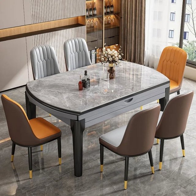 Wooden Modern Dining Tables Extendable Balcony Round Kitchen Dining Tables Coffee Luxury Tavolo Pranzo Home Furniture SR50DT My Lux Decor Round
