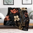 thumbnail image 5 of Black Modern Botanical Elegant Contemporary Blanket French Vintage Euro Style Soft Throw Blanket 30"x40" Flannel Fleece Throw Blanket for Couch Bed Decor Holiday Blanket, 5 of 6