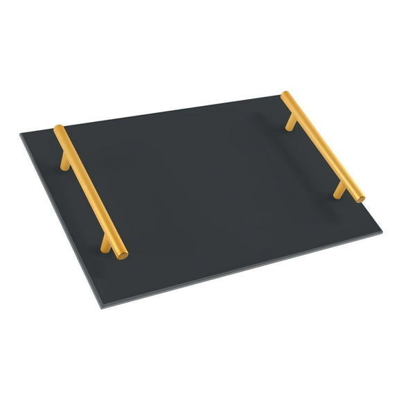 Ryvnso Dark Gray Bathroom Tray Vanity Countertop Trays Acrylic Organizer