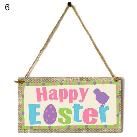 

XIEC Decorative Easter Pendant with Lanyard Nice-looking Cartoon Rabbit Bunny Hanging Plaque Home Decor