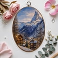 thumbnail image 7 of Canvas Wall Art Zermatt town Matterhorn peak Switzerland afternoon Oval Framed Canvas Prints Vintage Wall Hanging Decor for Home Bathroom Decorations Gift for Mom Women 8.6"x11.4", 7 of 7