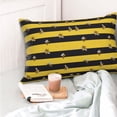 thumbnail image 4 of Fotbe Striped With Bees Funda de Almohada Decorativa Estilo Occidental, Lujo en Algodón, Fundas para Almohadas King, Cojín Estampado para Decoración del Hogar-14"x20", 4 of 6
