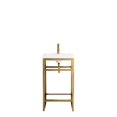 thumbnail image 1 of James Martin Meubles C105-V20-RGD-WG 20 in. Boston Console d'Évier en Acier Inoxydable avec Blanc Brillant Résine Comptoir&44; Or Radiant, 1 of 1