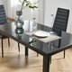 thumbnail image 3 of Mesa de vidrio rectangular de 130cm con patas de mesa metálicas, 3 of 4