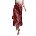 thumbnail image 4 of Txlixc, vestido Floral de verano para mujer, cintura alta, bohemio, fluido, falda oscilante, informal, línea A, cintura elástica, lazo, volante, longitud media, vestido de playa Txlixc  Casual, 4 of 6