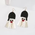 thumbnail image 4 of Pendientes Serie Xmas Pendientes De Tejido Serie De Navidad Regalos De Papá Noel Bohemio Para Mujeres Festivas Borla Negra Borla negra Magideal Pendientes Serie Xmas, 4 of 7