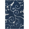 thumbnail image 3 of SAFAVIEH Florida Doug Floral Vines Geometric Shag Area Rug, Dark Blue/Cream, 3'3" x 5'3" - Transitional Modern Design, Dark Blue & Cream, Non-Shedding & Easy Cleaning, Ultra Plush Thick Pile, Ideal f, 3 of 12
