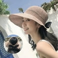 thumbnail image 2 of CoCopeaunt New Bow Knitting Empty Hat Woman Summer Sun Block Big-Brimmed Hat Sun Block Straw Hat Outdoor Sun Hat, 2 of 6