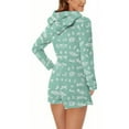 thumbnail image 5 of aohooy Onesie Plus Size Women Graphic Winter Sherpa Plush Shorts Pajamas Hooded Ears Fleece Zipper Sleepwear Long Sleeve Jumpsuit Green,L, 5 of 5