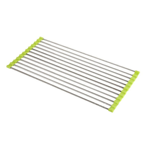 Over the Sink RollUp Dish Drying Rack Sheet Pan Bottle Food Drainer