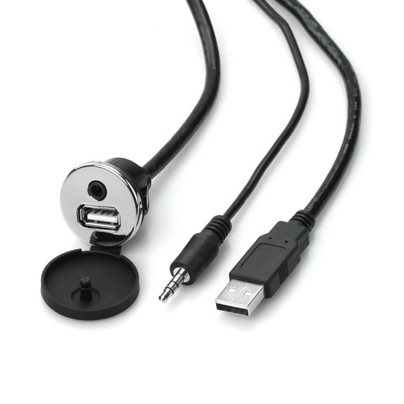 RetroSound Chrome USB/Auxiliary Extension Cable USBPORT RetroRadio
