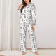 thumbnail image 2 of Balery Funny Kawaii Unicorns Dancing Conjunto de Pijama con Estampado para Mujer, Conjunto de Dos Piezas con Manga Larga, Ropa de Dormir Suave con Bolsillos, Pijamas Cómodos-Small, 2 of 7