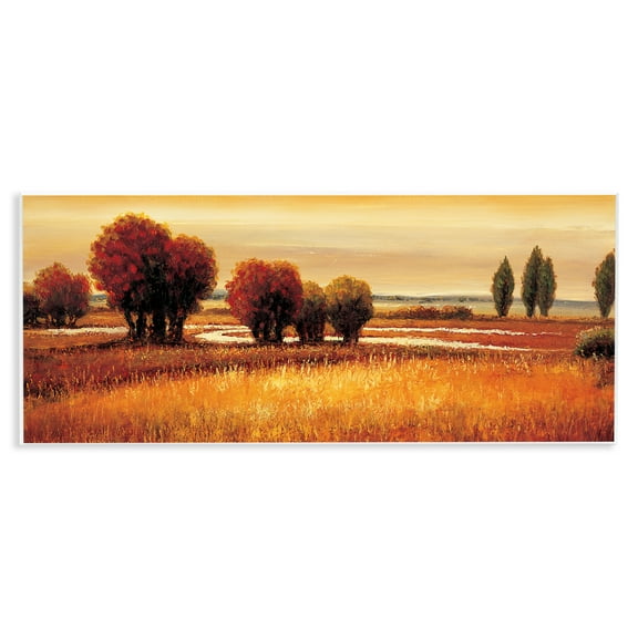 Stupell Industries Golden Reflections Landscape Wall Plaque Art design by Gregory Williams, 7 x 17
