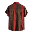 thumbnail image 3 of TAIAOJING Hawaiian Bowling Shirts For Men Contrast Splice Sleeve Turn-Down Button Print Short Collar Hawaiian Blouse, 3 of 4