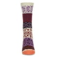 thumbnail image 3 of MeMoi Snow Dazzle Geometric Cozy Crew Sock - Womens - Female, One Size, Acai, 3 of 7