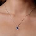 thumbnail image 3 of Gem Stone King 925 Sterling Silver and 10K Yellow Gold Blue Iolite and White Lab Grown Diamond Pendant Necklace for Women (1.45 Cttw, Heart Shape 8MM Gemstone, with 18 inch Chain), 3 of 3