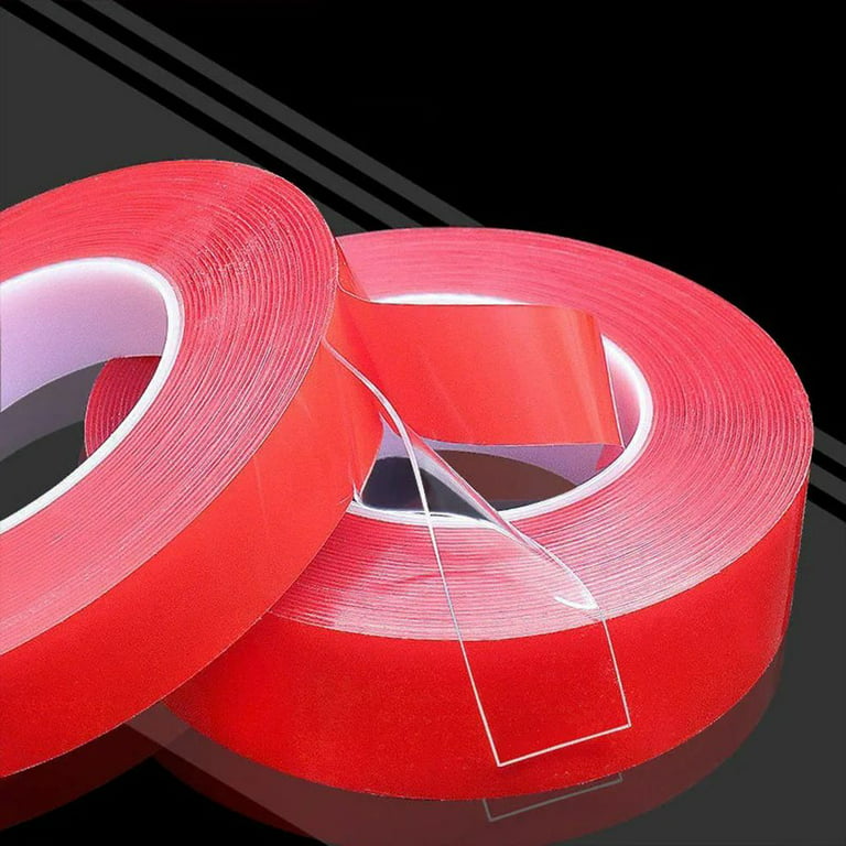 Odowalker 33FT Clear Double Sided Adhesive Tape PET Acrylic Weatherproof  Heavy Duty Glue 6/8/10/12/15/20mm Incredibly Strong Double-Sided Tape for
