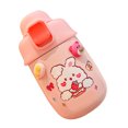 thumbnail image 3 of Linda botella de agua térmica con cuerda de paja pegatinas aleatorias taza aislante de acero inoxidable para niños para la escuela de estudiantes rosa con accesorio aleatorio 330 ml, 3 of 12