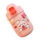 thumbnail image 3 of Linda botella de agua térmica con cuerda de paja pegatinas aleatorias taza aislante de acero inoxidable para niños para la escuela de estudiantes rosa con accesorio aleatorio 330 ml, 3 of 12