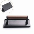 thumbnail image 1 of Cast Iron Rectangular Meat Press Heavy Duty Steak Burger Press For Flat Top Grill, 1 of 7