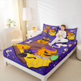thumbnail image 2 of Manfei Funny Cartoon Turkey Fitted Sheet Full,Gothic Bat Print Halloween Bed Set,3 Pieces,1 Fitted Sheet and 2 Pillowcases, 2 of 6
