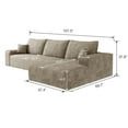 thumbnail image 2 of 107" Cloud Couch, Sectional Sofa with L-Shape Chaise, Modern Camel Modular Upholstered Couch, Deep Seat for Living Room Bedroom, No Assembly, 2 of 8