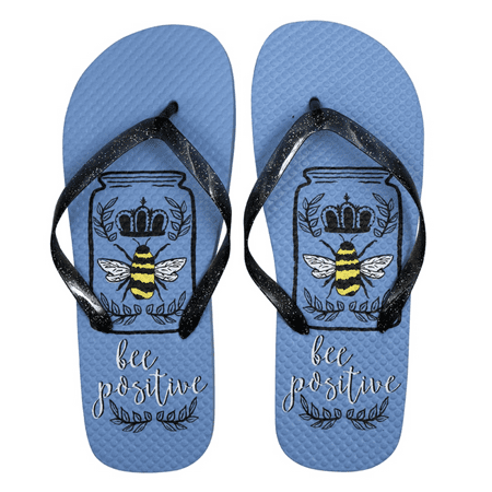 

Women s Juncture Bee Positive Rubber Flip-Flops - Blue [Size S 5/6]