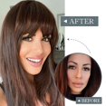 thumbnail image 4 of Cabello humano real Barsdar con clip in Bangs para mujer, color marrón, 4 of 8
