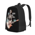 thumbnail image 2 of DouZhe Lightweight Backpack, Rock Skull Guitarist Prints Travel Outdoor Hiking Bag School Bookbag Casual Daypack Backpacks for Women Men, 2 of 7