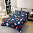 thumbnail image 2 of Erosebridal Rugby Basketball Game 100% Cotton Duvet Cover Queen Size,Stars Stripes 100% Cotton Comforter Cover Queen,Sport Theme Decor,Reversible,Super Cozy,3-Piece(No Comforter), 2 of 6