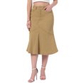 thumbnail image 4 of INSPIRE CHIC Women's Bodycon Fishtail Denim Skirt High Waisted Ruffled Knee Length Jean Skirt XL Khaki, 4 of 6