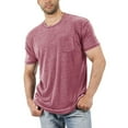 thumbnail image 2 of Distressed Shirt Men Short Sleeve Mens T Shirt with Chest Pocket Crewneck Casual Basic Tops, 2 of 5