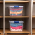 thumbnail image 2 of JOY - Caja de Almacenamiento Apilable, Pack de 2, para Organizador Armario, Juguetes, Ropa, con Broche y Tapa Duradera, 24 Litros de Capacidad, Pl&aacute;stico Libre de BPA, Transparente, 2 of 6