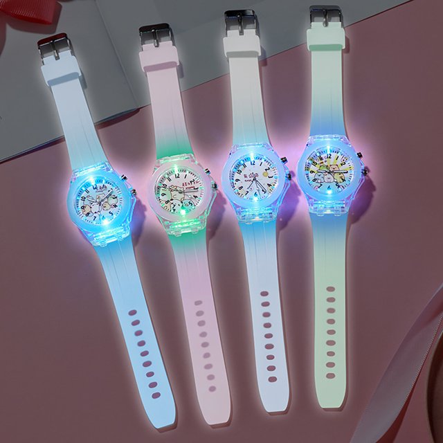 Children's Watch Cartoon Cute Translucent Luminous Silicone LED Watch