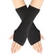 thumbnail image 1 of Zhuge Guantes sin dedos para mujer Guantes sin dedos con orificio para el pulgar Invierno cálido para mujeres Hombres-Negro, 1 of 4