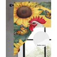 thumbnail image 2 of Sunflower Rooster Swag Valances for Windows, Small Curtains Drapes, Retro Watercolor Summer Flowers Kitchen Window Curtains Over Sink Rod Pocket Window Treatment Valance for Bedroom/Bathroom 56"x36", 2 of 5