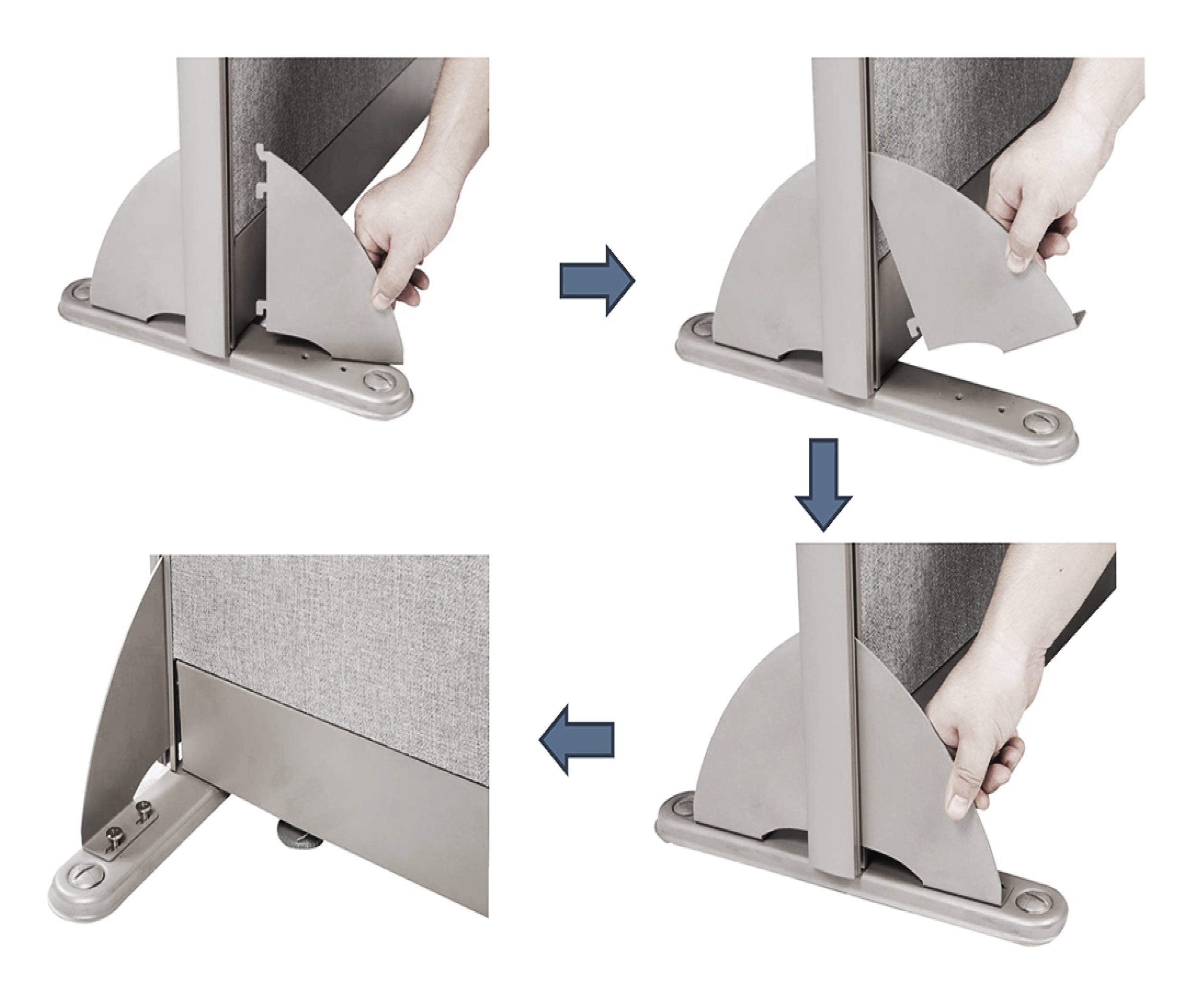 GOF Freestanding Partition (60"W x 48"H) Straight Run Panels w/ Safety Legs - Room Divider, Privacy Wall Screen, Office Workstation