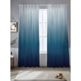 thumbnail image 2 of Navy Blue Ombre Sheer Curtains 108 Inch Length 2 Panels Set Window Treatments, Contemporary Gradient Abstract Art Rod Pocket Semi Curtains for Living Room/Bedroom/Kitchen Décor, 104"W x 108"L, 2 of 7