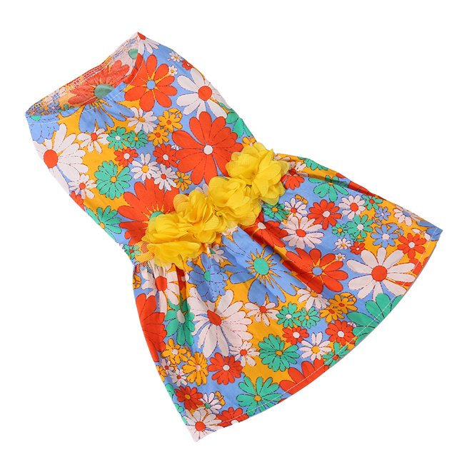Vestido para Perros Suave para la Piel Amigable con la Piel Vestido de Vacaciones para Cachorros a la Moda con Decoración de Flores para la Primavera y el Verano Hermosa Falda ANGGREK Otros