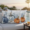 thumbnail image 5 of Blue Pumpkins Fall Outdoor Pillow Covers 20"x12" Set of 2,Waterproof Throw Pillow Covers for Patio Furniture,Coastal Thanksgiving Summer Botanical Decorative Cushion Pillowcases for Garden Couch Sofa, 5 of 9