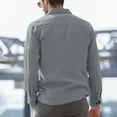 thumbnail image 5 of IROINNID Plain Long Sleeve Shirts for Men Loose Solid Button Button Down Shirt Blouse Tops ,Gray, 5 of 8