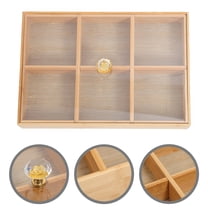 FRCOLOR 1Pcs Nut Tray for Special Occasions Khaki 13.2X9.1X2.4In Bamboo