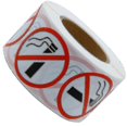 thumbnail image 4 of 500pcs/roll No Smoking Logo Sign Restaurant Bus Shop Round Warning Stickers, 4 of 4